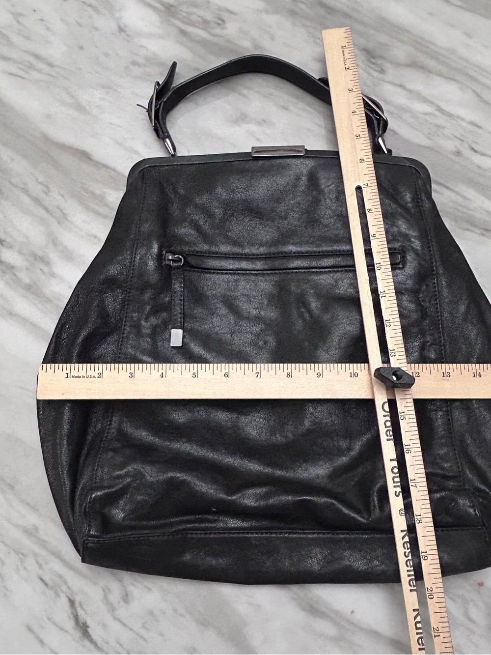 🎾MAKE OFFER🎾 Y2K Cole Haan Maria Sharapova Black Leather Bag Purse Bag Tote - Picture 4 of 9